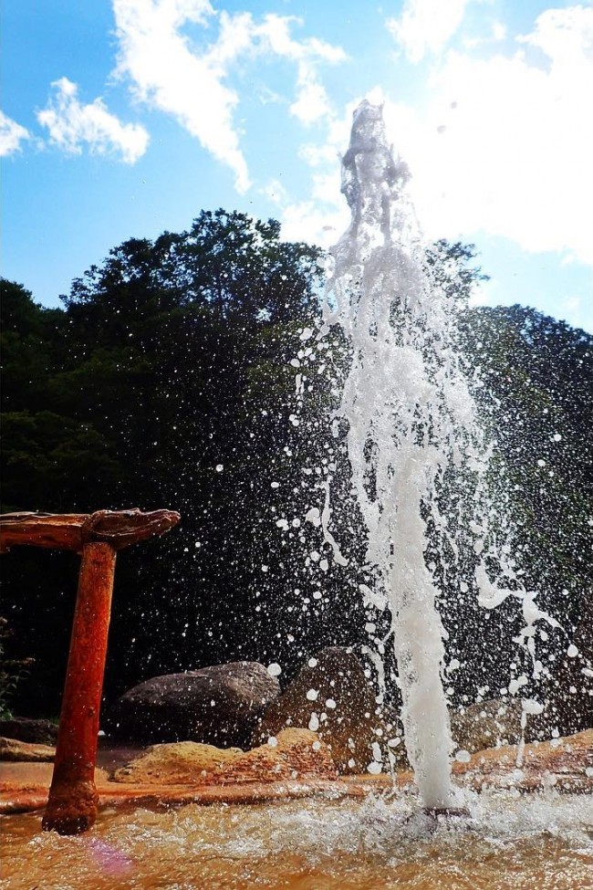 湯ノ沢間欠泉湯の華