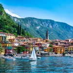 View of Varenna village on lake Como. Lombardy, Italy.