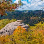 Courthouse Rock at Red River Gorge, Kentucky. Daniel Boone National Forest in Autumn.
